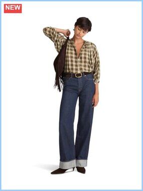 Madewell Low Slung Baggy Wide Leg Jeans 100% Cotton